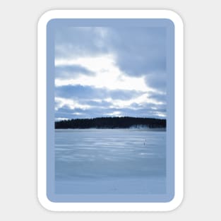 Frozen lake at winter Sticker